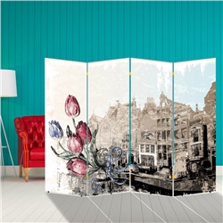 Ширма "Тюльпаны. Декор 1" 200 × 160 см, двухсторонняя